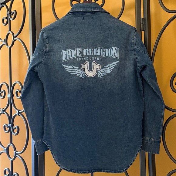 True Religion Tops - TRUE RELIGION Georgia Denim Glitter Shirt